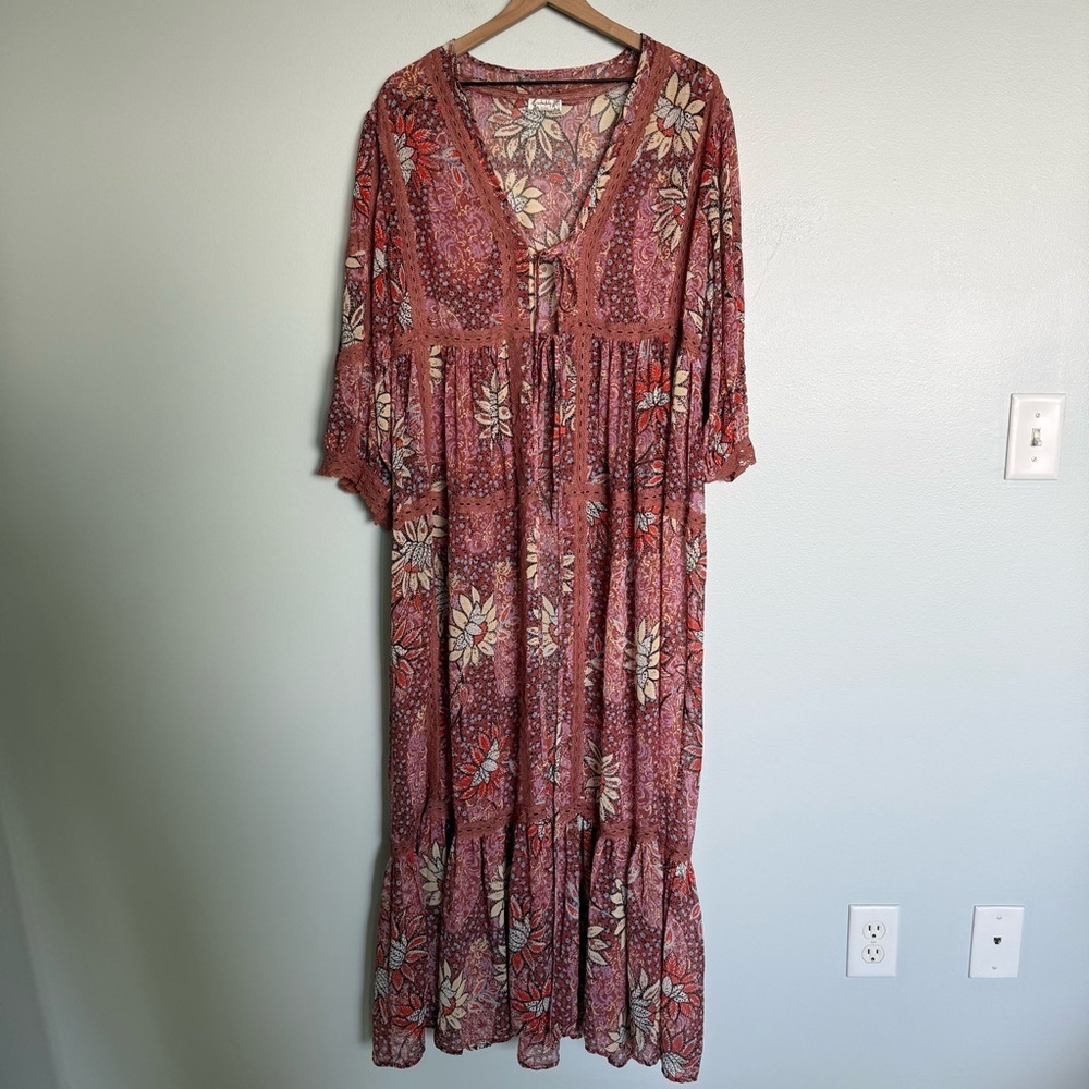 Free People Intimately FP Grasslands Kimono in Charlotte Rose Print - Picture 4 of 8
